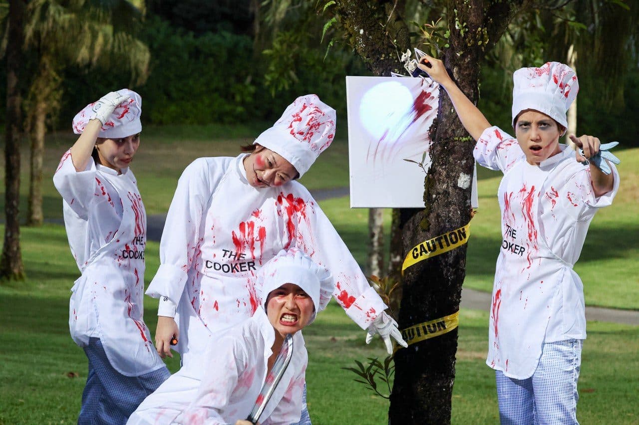 Members in costume on the course for a themed night
